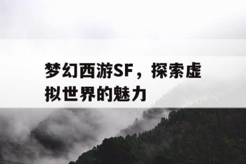 梦幻西游SF，探索虚拟世界的魅力