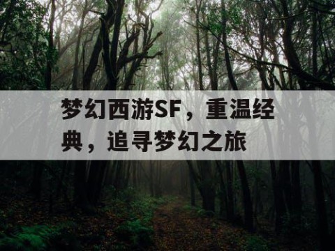 梦幻西游SF，重温经典，追寻梦幻之旅