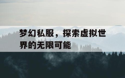 梦幻私服，探索虚拟世界的无限可能