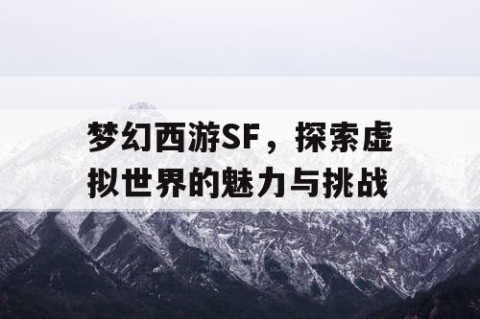 梦幻西游SF，探索虚拟世界的魅力与挑战