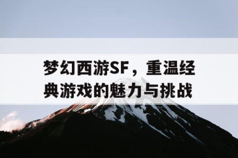 梦幻西游SF，重温经典游戏的魅力与挑战