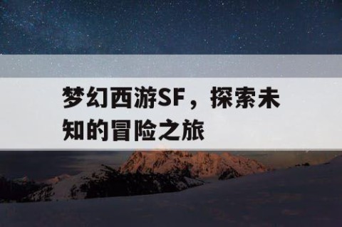 梦幻西游SF，探索未知的冒险之旅