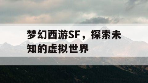 梦幻西游SF，探索未知的虚拟世界