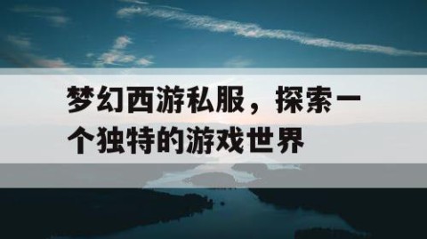 梦幻西游私服，探索一个独特的游戏世界