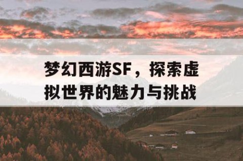 梦幻西游SF，探索虚拟世界的魅力与挑战