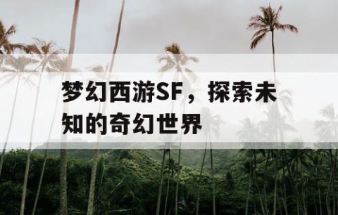 梦幻西游SF，探索未知的奇幻世界