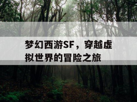 梦幻西游SF，穿越虚拟世界的冒险之旅