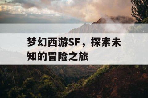 梦幻西游SF，探索未知的冒险之旅