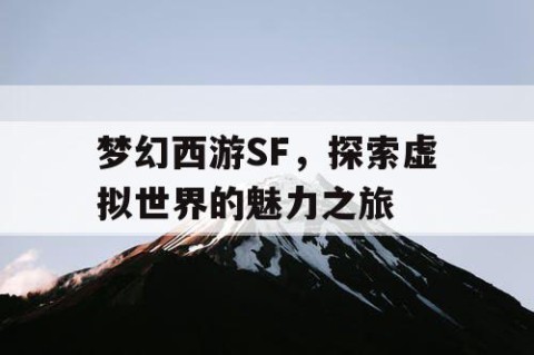 梦幻西游SF，探索虚拟世界的魅力之旅