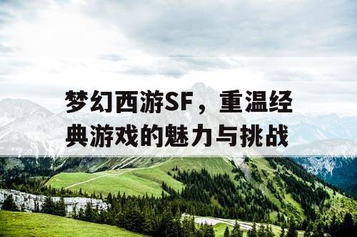 梦幻西游SF，重温经典游戏的魅力与挑战