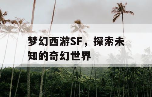 梦幻西游SF	，探索未知的奇幻世界