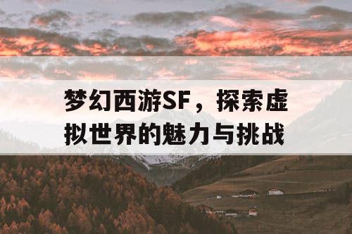 梦幻西游SF	，探索虚拟世界的魅力与挑战