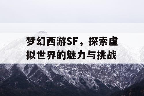 梦幻西游SF	，探索虚拟世界的魅力与挑战