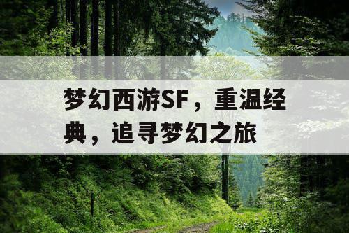 梦幻西游SF	，重温经典，追寻梦幻之旅