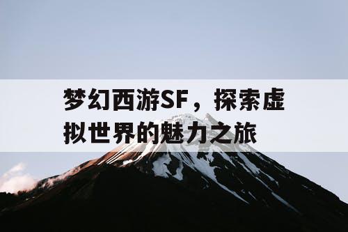 梦幻西游SF	，探索虚拟世界的魅力之旅