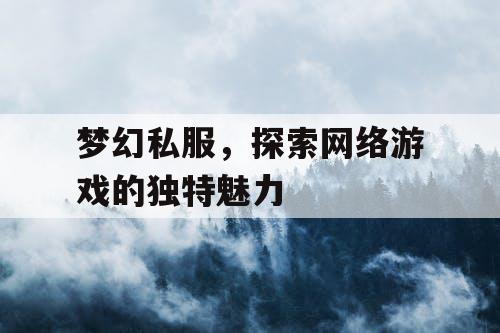 梦幻私服，探索网络游戏的独特魅力