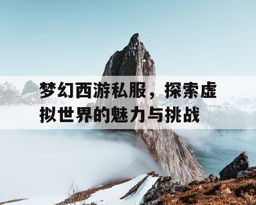 梦幻西游私服，探索虚拟世界的魅力与挑战