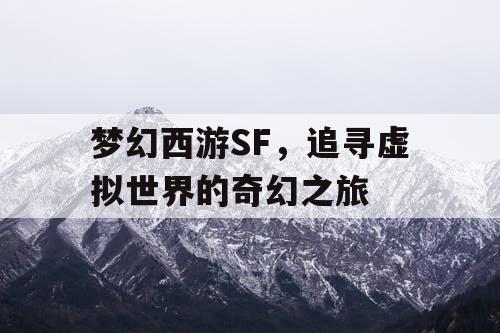 梦幻西游SF，追寻虚拟世界的奇幻之旅