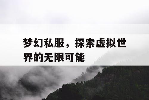 梦幻私服，探索虚拟世界的无限可能