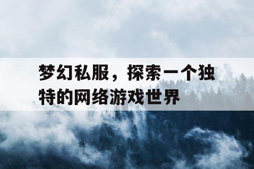 梦幻私服，探索一个独特的网络游戏世界