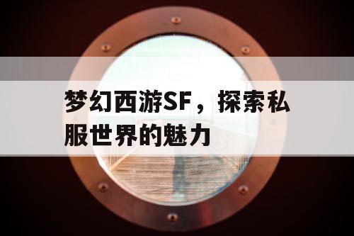 梦幻西游SF，探索私服世界的魅力