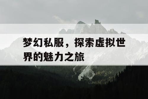 梦幻私服，探索虚拟世界的魅力之旅