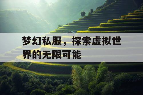 梦幻私服，探索虚拟世界的无限可能