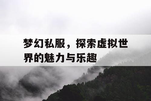 梦幻私服，探索虚拟世界的魅力与乐趣