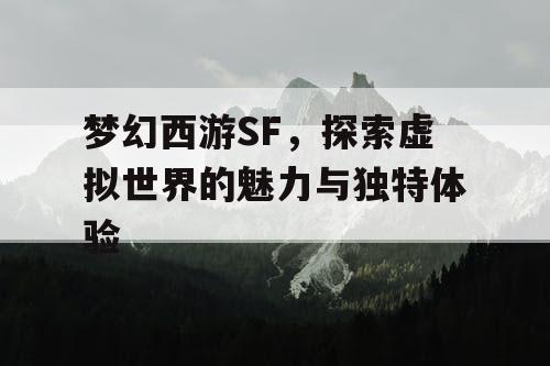 梦幻西游SF，探索虚拟世界的魅力与独特体验