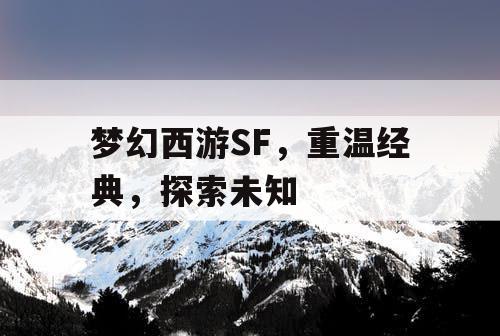 梦幻西游SF，重温经典	，探索未知