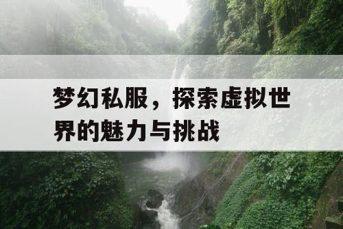 梦幻私服，探索虚拟世界的魅力与挑战