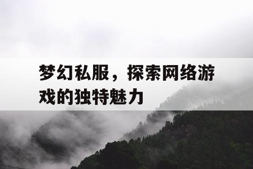 梦幻私服，探索网络游戏的独特魅力