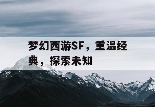 梦幻西游SF，重温经典	，探索未知