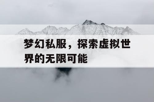 梦幻私服，探索虚拟世界的无限可能