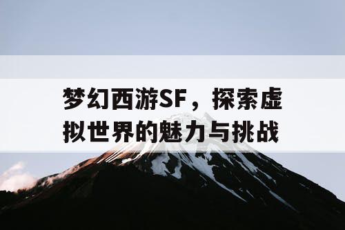 梦幻西游SF，探索虚拟世界的魅力与挑战