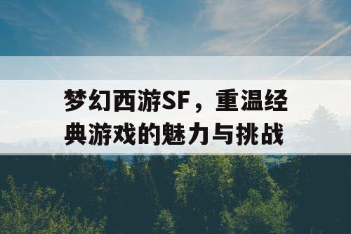 梦幻西游SF，重温经典游戏的魅力与挑战