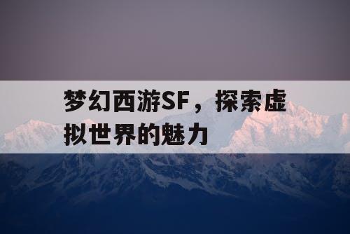 梦幻西游SF	，探索虚拟世界的魅力