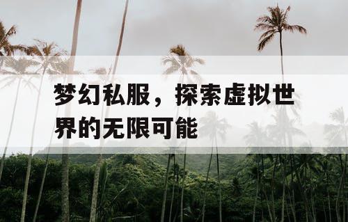 梦幻私服，探索虚拟世界的无限可能