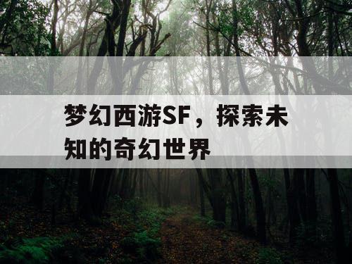 梦幻西游SF	，探索未知的奇幻世界