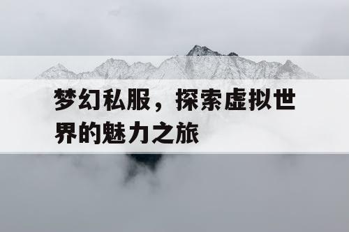 梦幻私服，探索虚拟世界的魅力之旅