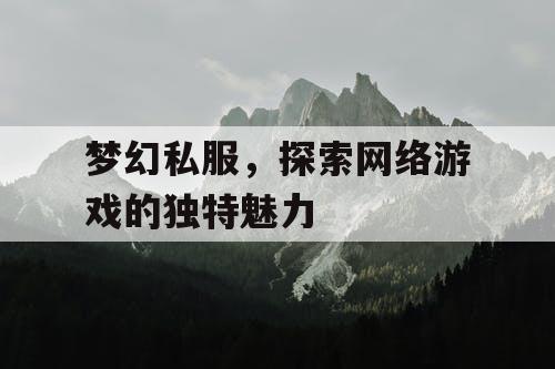 梦幻私服，探索网络游戏的独特魅力