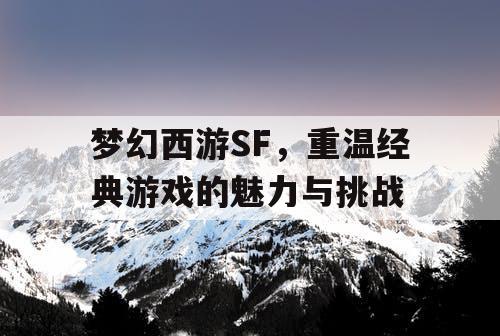 梦幻西游SF，重温经典游戏的魅力与挑战