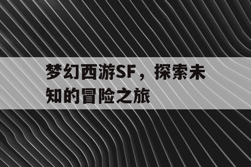 梦幻西游SF	，探索未知的冒险之旅