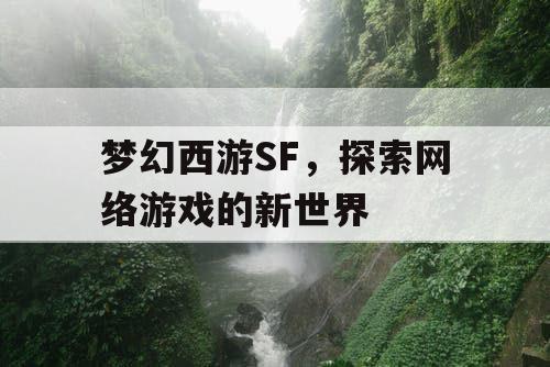 梦幻西游SF	，探索网络游戏的新世界