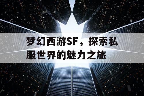 梦幻西游SF，探索私服世界的魅力之旅