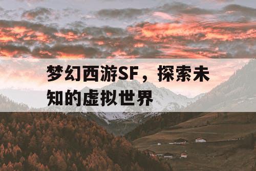 梦幻西游SF，探索未知的虚拟世界