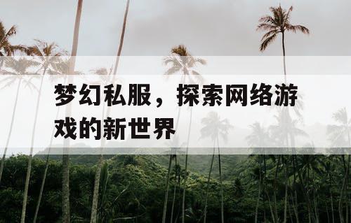 梦幻私服	，探索网络游戏的新世界