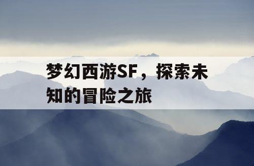 梦幻西游SF，探索未知的冒险之旅