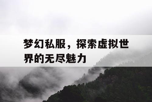 梦幻私服，探索虚拟世界的无尽魅力