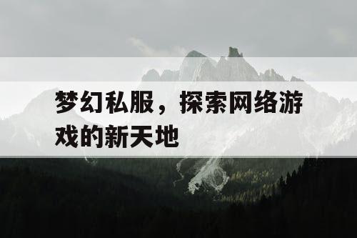 梦幻私服	，探索网络游戏的新天地